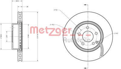 Brake Disc METZGER AUTOTEILE 6110304