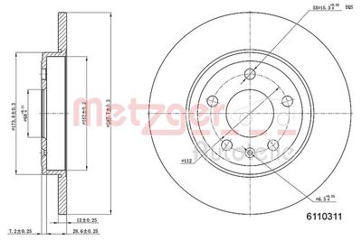 Brake Disc METZGER AUTOTEILE 6110311