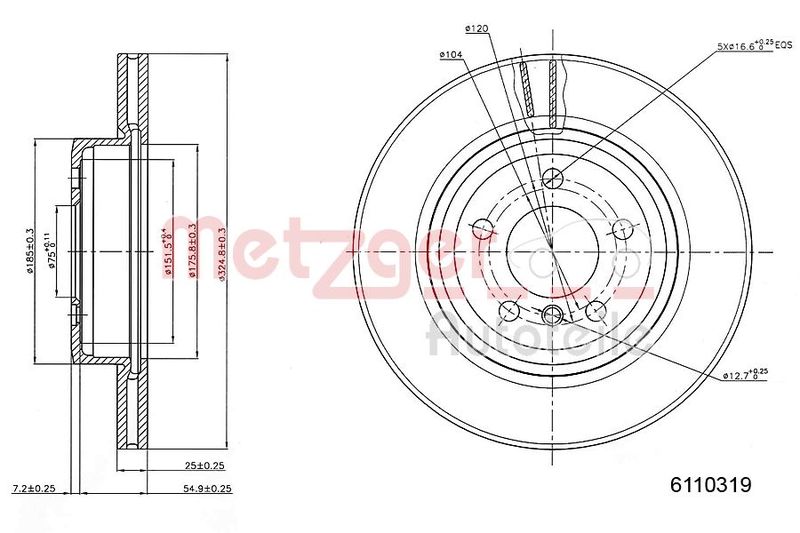 METZGER AUTOTEILE 6110319 Brake Disc
