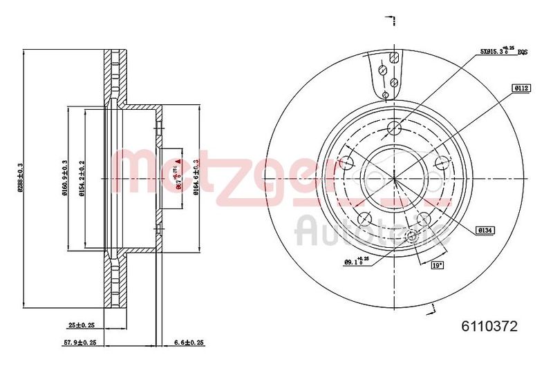 METZGER AUTOTEILE 6110327 Brake Disc