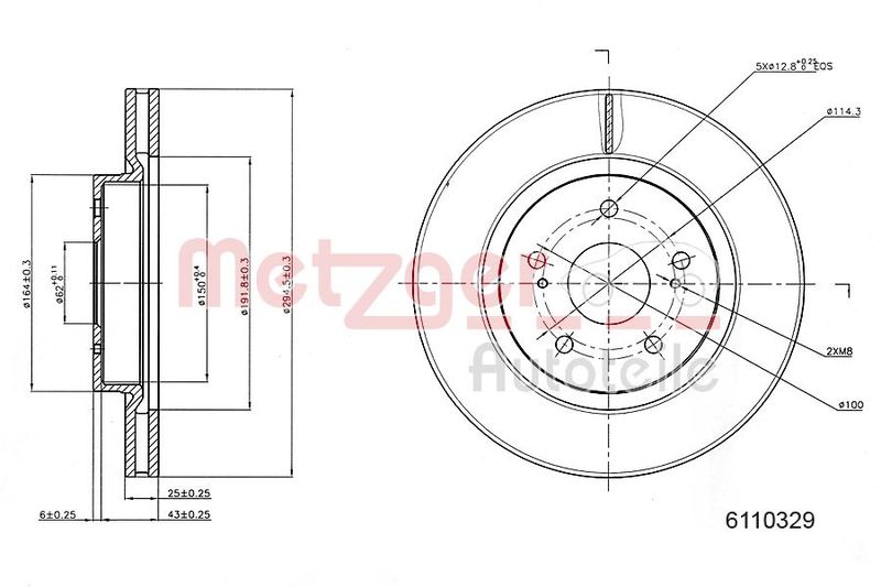 METZGER AUTOTEILE 6110329 Brake Disc