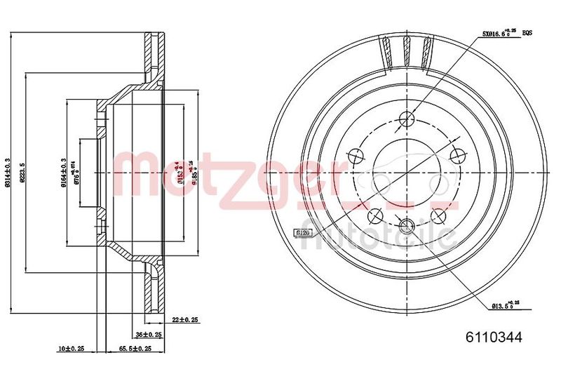METZGER AUTOTEILE 6110344 Brake Disc