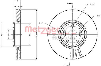 Brake Disc METZGER AUTOTEILE 6110349