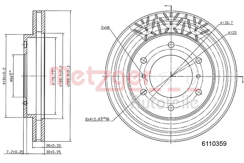 METZGER AUTOTEILE 6110359 Brake Disc