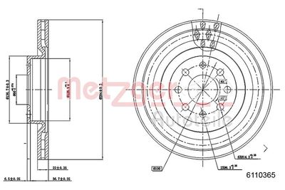 Brake Disc METZGER AUTOTEILE 6110365