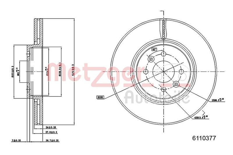 METZGER AUTOTEILE 6110377 Brake Disc