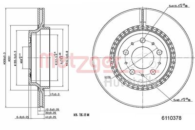 Brake Disc METZGER AUTOTEILE 6110378