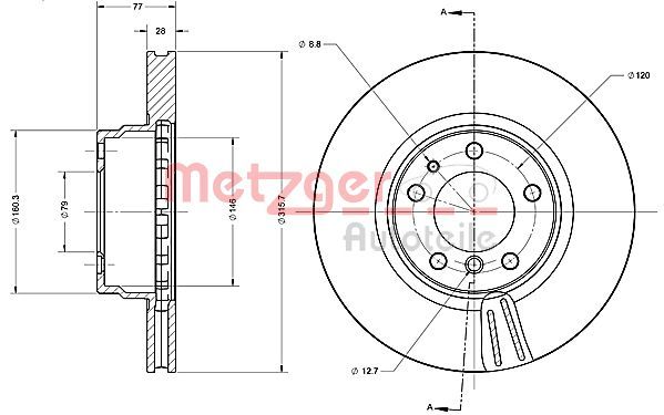 METZGER AUTOTEILE 6110383 Brake Disc