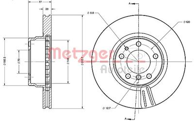 Brake Disc METZGER AUTOTEILE 6110383