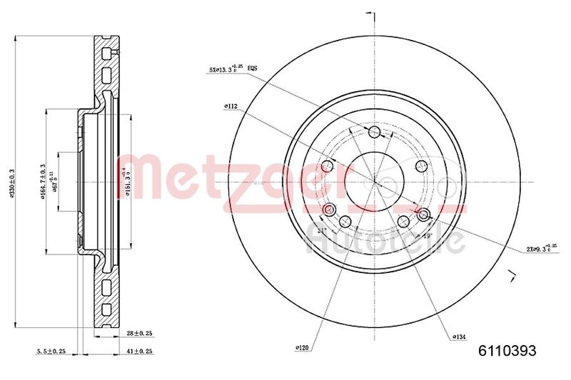 METZGER AUTOTEILE 6110393 Brake Disc