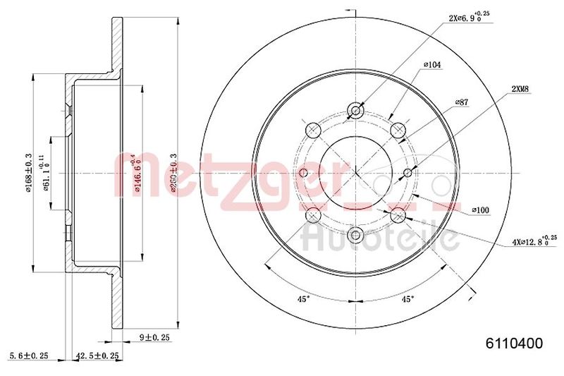 METZGER AUTOTEILE 6110400 Brake Disc