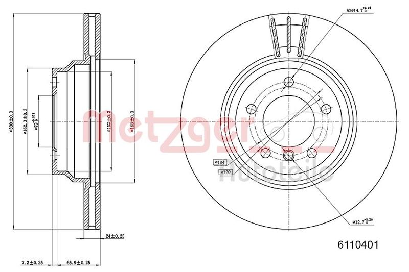 METZGER AUTOTEILE 6110401 Brake Disc