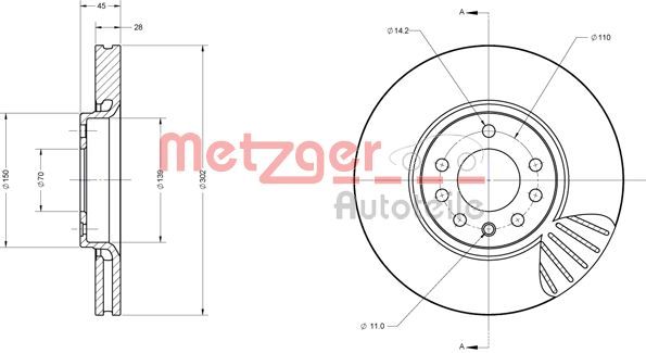 METZGER AUTOTEILE 6110404 Brake Disc