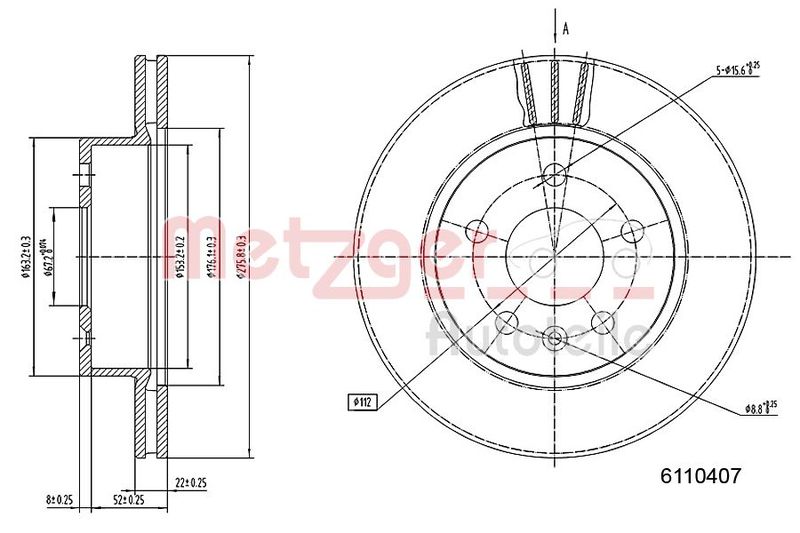 METZGER AUTOTEILE 6110407 Brake Disc