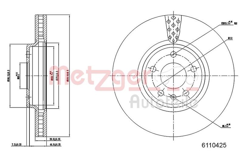 METZGER AUTOTEILE 6110425 Brake Disc