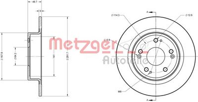 Brake Disc METZGER AUTOTEILE 6110426