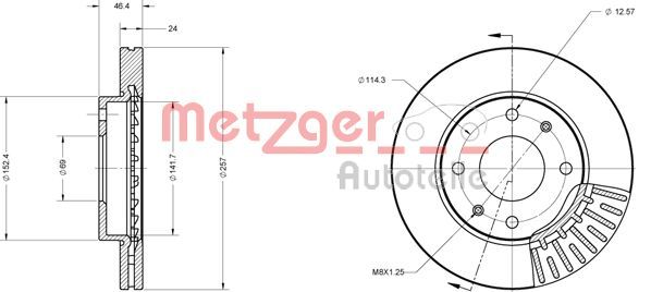 METZGER AUTOTEILE 6110433 Brake Disc