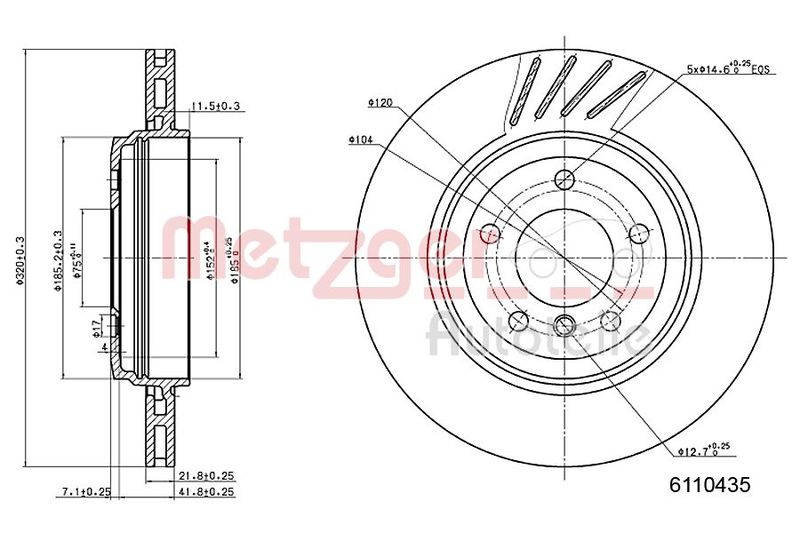METZGER AUTOTEILE 6110435 Brake Disc