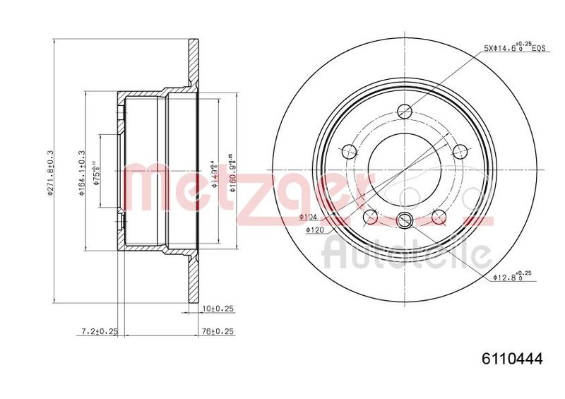 METZGER AUTOTEILE 6110444 Brake Disc