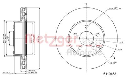 Brake Disc METZGER AUTOTEILE 6110453