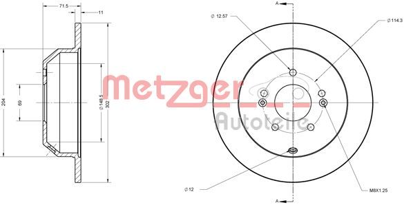METZGER AUTOTEILE 6110460 Brake Disc