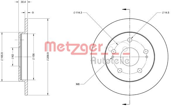 METZGER AUTOTEILE 6110498 Brake Disc