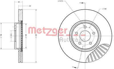 Brake Disc METZGER AUTOTEILE 6110503