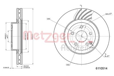 Brake Disc METZGER AUTOTEILE 6110514