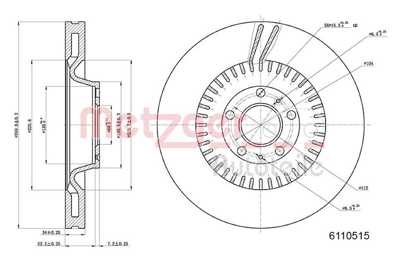 METZGER AUTOTEILE 6110515 Brake Disc