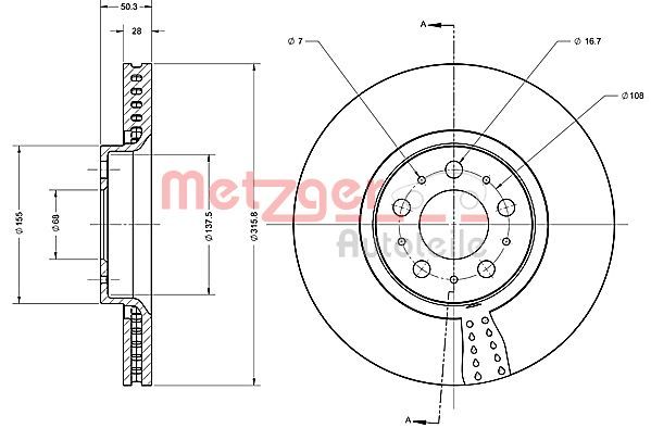 METZGER AUTOTEILE 6110521 Brake Disc