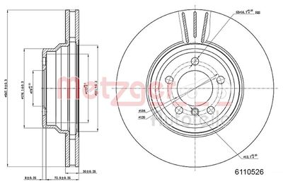 Brake Disc METZGER AUTOTEILE 6110526