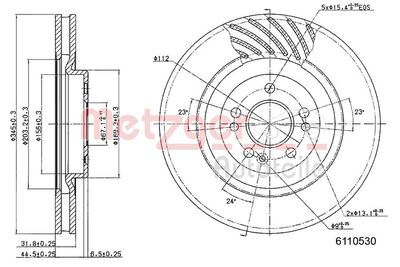 Brake Disc METZGER AUTOTEILE 6110530
