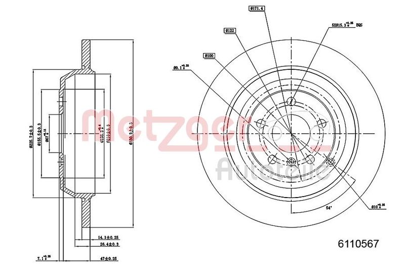 METZGER AUTOTEILE 6110567 Brake Disc
