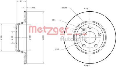 Brake Disc METZGER AUTOTEILE 6110574
