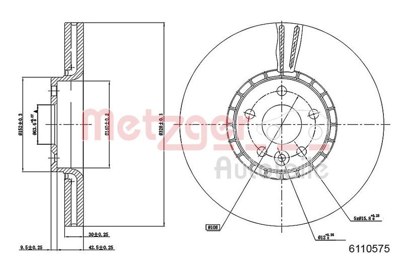 METZGER AUTOTEILE 6110575 Brake Disc