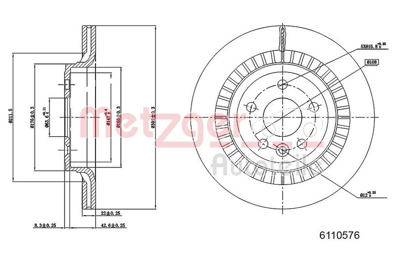 METZGER AUTOTEILE 6110576 Brake Disc