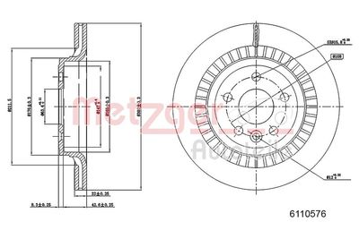 Brake Disc METZGER AUTOTEILE 6110576
