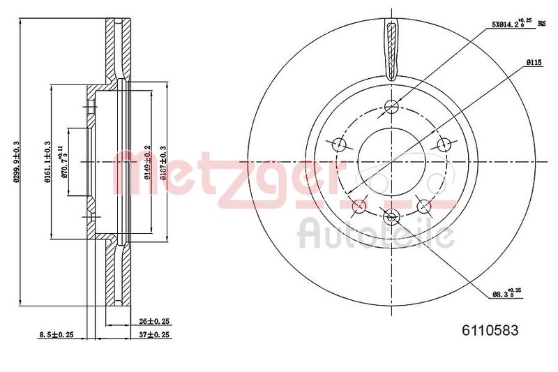 METZGER AUTOTEILE 6110583 Brake Disc