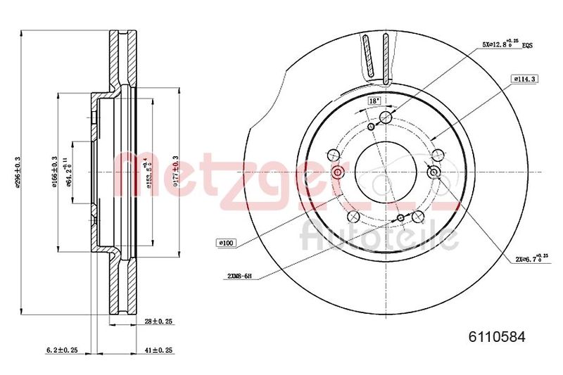 METZGER AUTOTEILE 6110584 Brake Disc