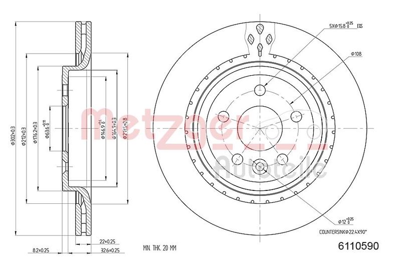 METZGER AUTOTEILE 6110590 Brake Disc