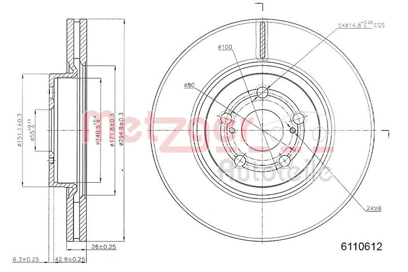METZGER AUTOTEILE 6110612 Brake Disc