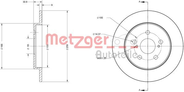 METZGER AUTOTEILE 6110617 Brake Disc