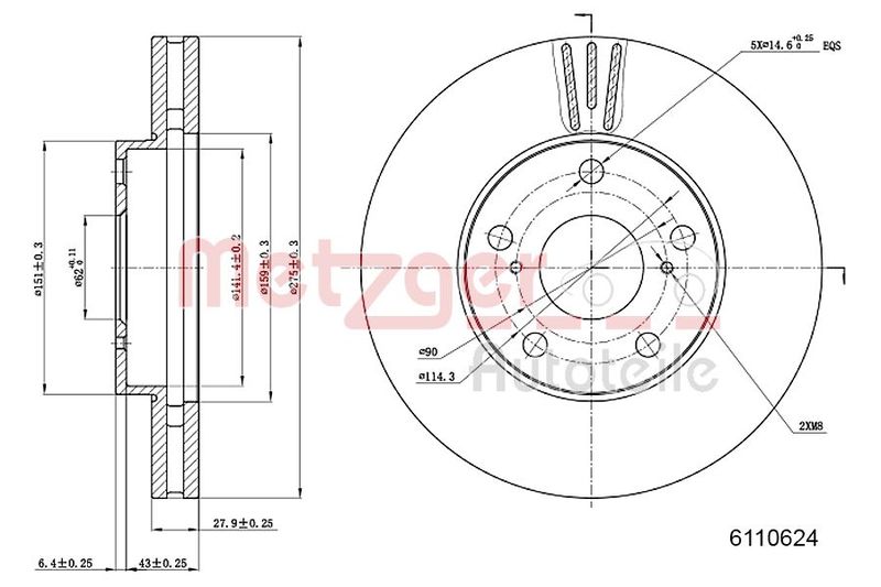 METZGER AUTOTEILE 6110624 Brake Disc