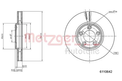 Brake Disc METZGER AUTOTEILE 6110642