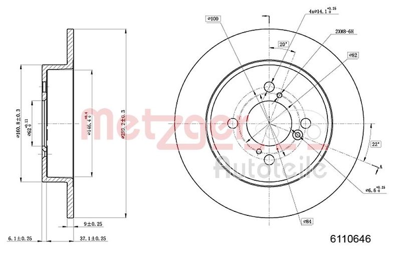 METZGER AUTOTEILE 6110646 Brake Disc