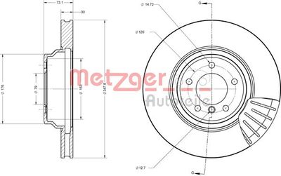 Brake Disc METZGER AUTOTEILE 6110657