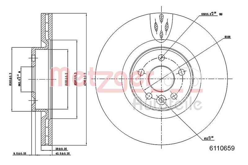 METZGER AUTOTEILE 6110659 Brake Disc