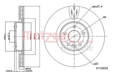 Brake Disc METZGER AUTOTEILE 6110659