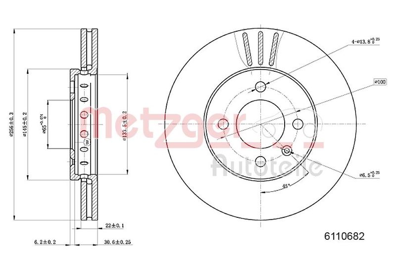 METZGER AUTOTEILE 6110682 Brake Disc