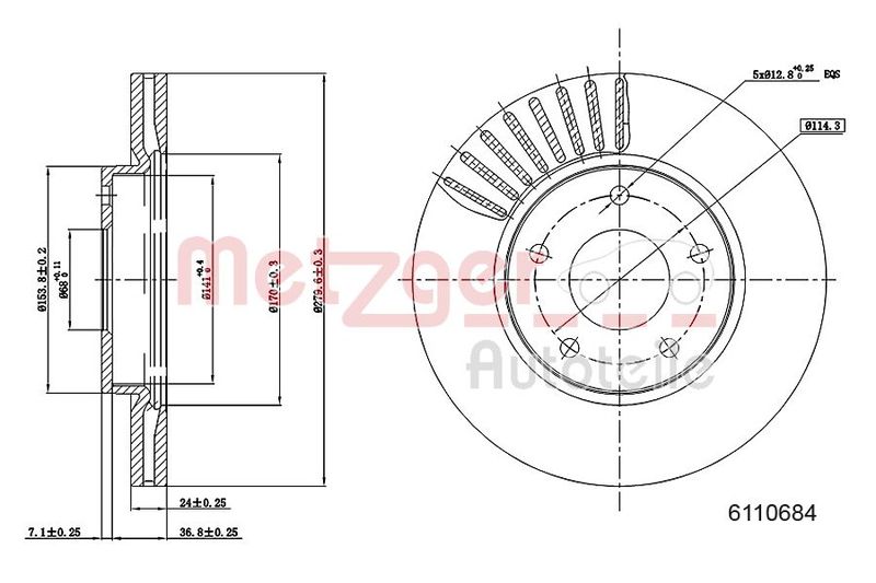 METZGER AUTOTEILE 6110684 Brake Disc